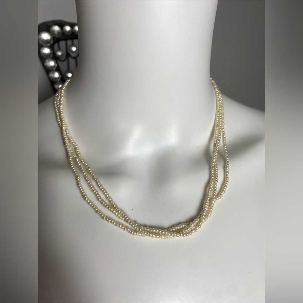 Ralph Lauren Vintage three-strand mini faux pearl necklace